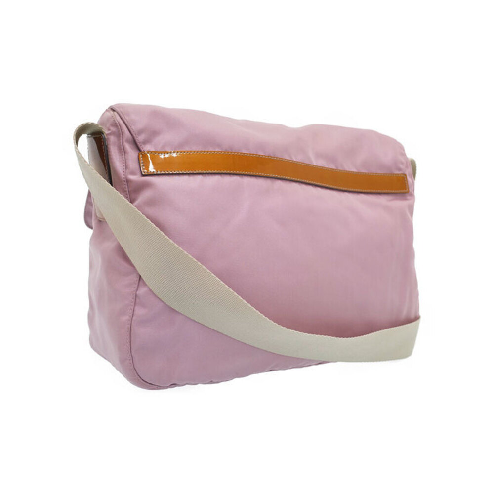 Prada nylon messenger bag brown leather Pink - Picture 2 of 9
